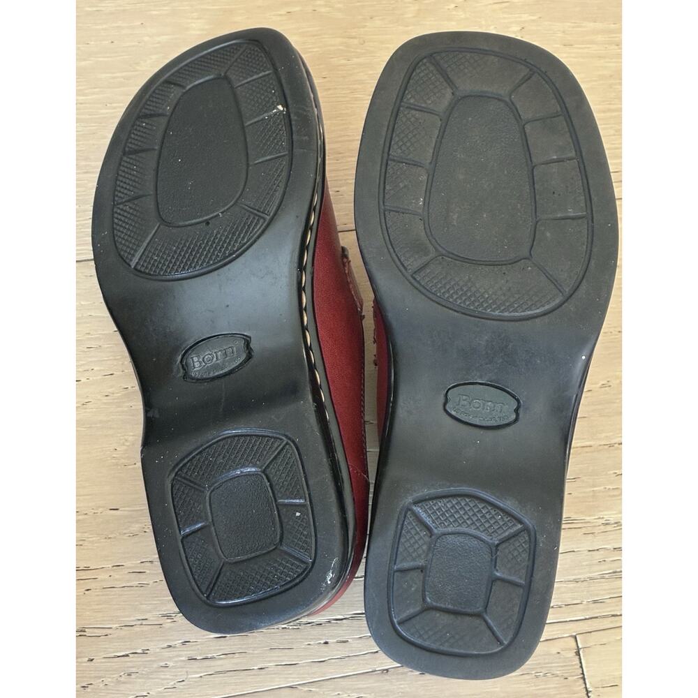 Born Women's Red Leather Casual Work Comfort Loafers Slip-On Size 6.5 Clogs - Picture 6 of 7